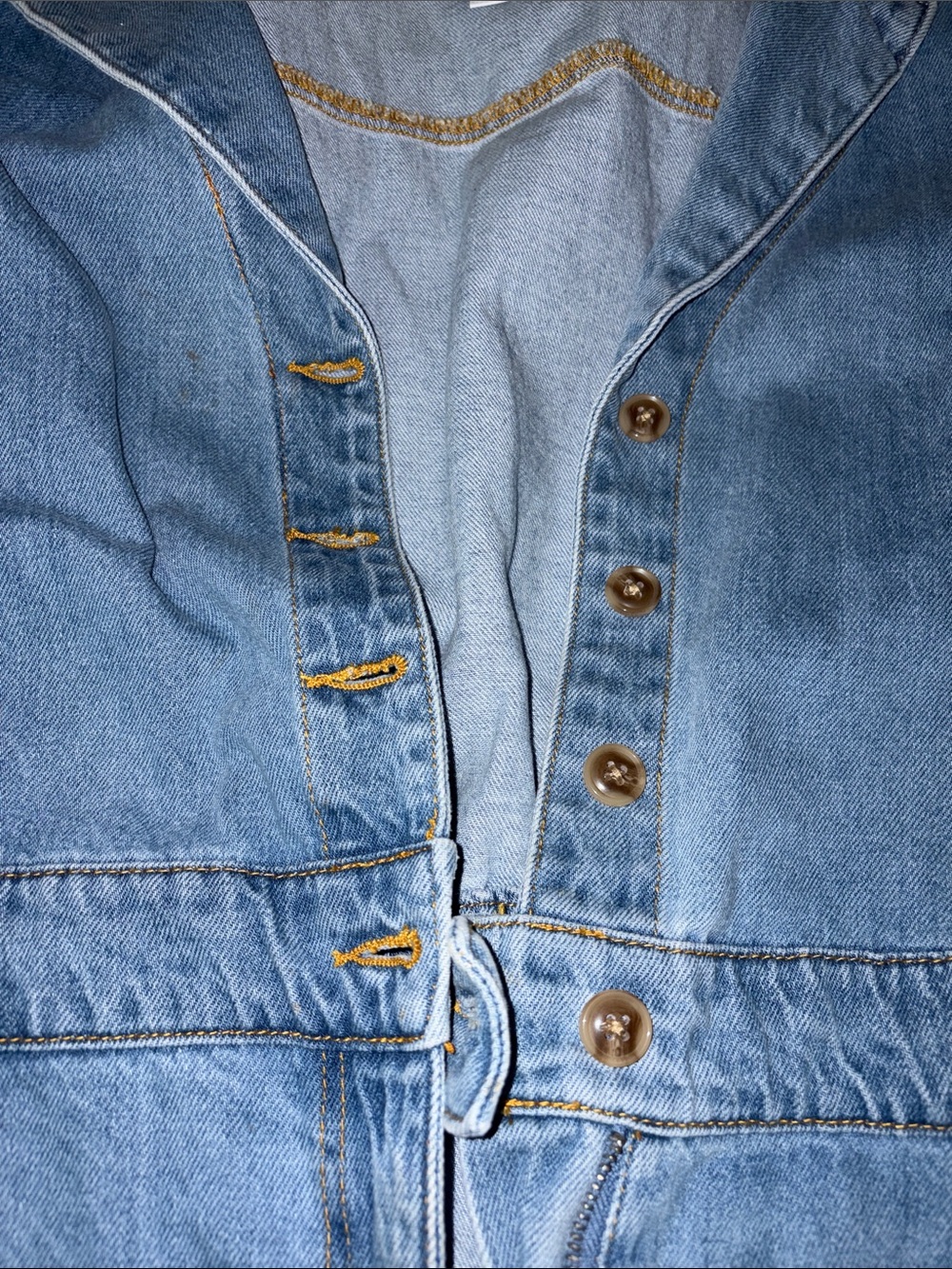 TAKING ALL OFFERS ) Forever 21 Light Blue Denim Topstitch Detail - Picture 3 of 4